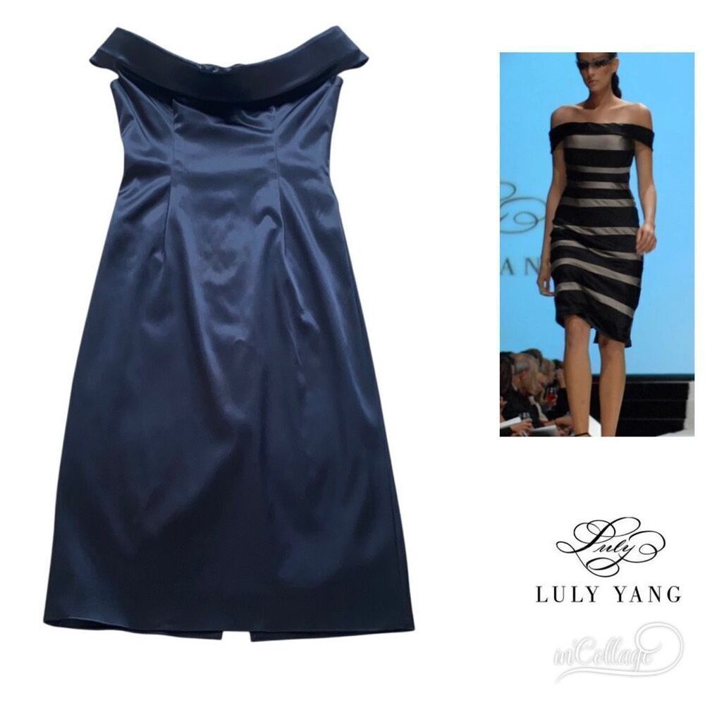 Luly Yang EUC Formal Black Tie Cocktail Dress Elegant Gala Martini Crescendo XS